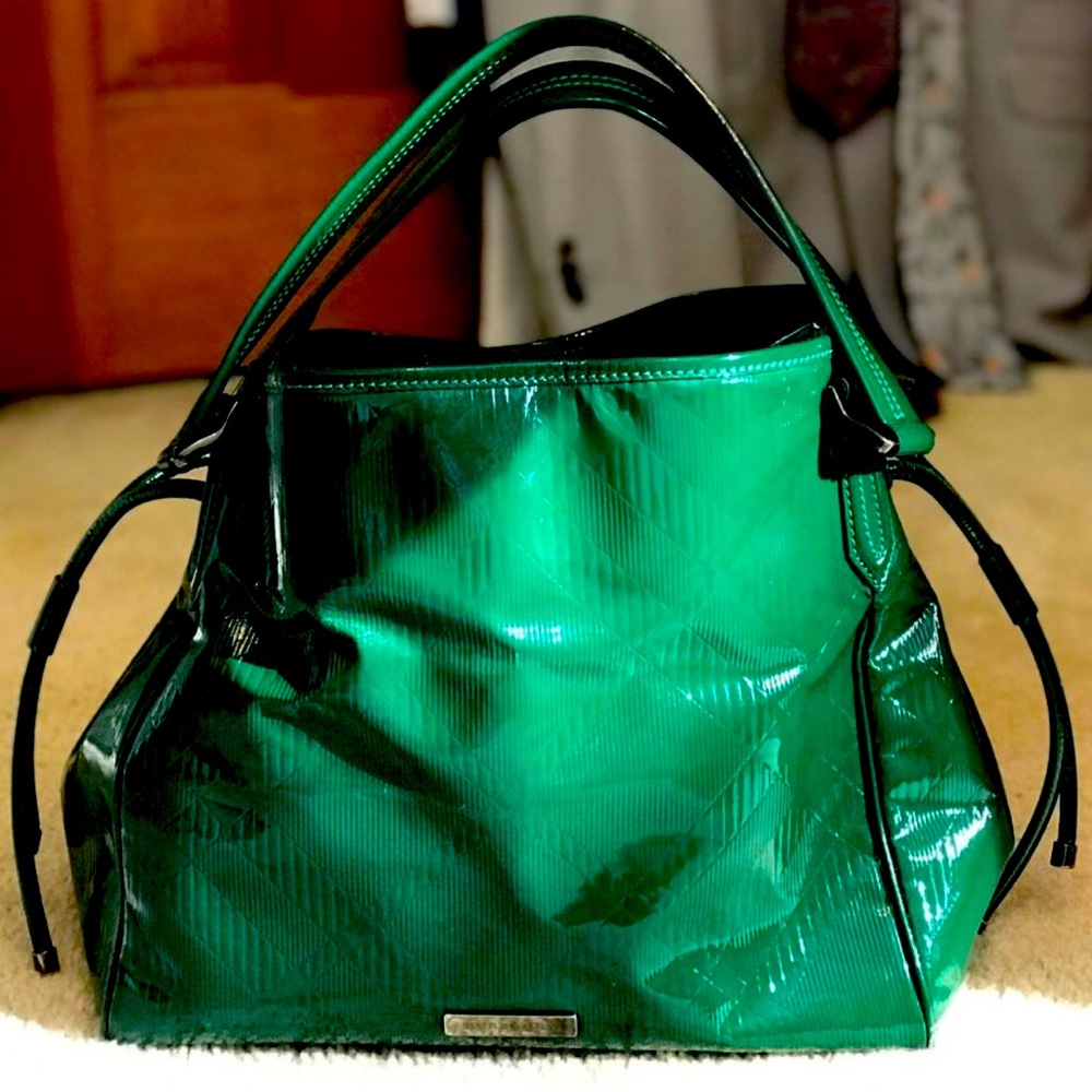 Burberry patent leather handbag